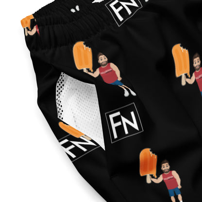 Men's swim trunks Black Orange Cream